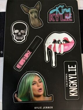 Kylie Cosmetics Sticker Sheet with Pink Lip Drip and Neon Logo